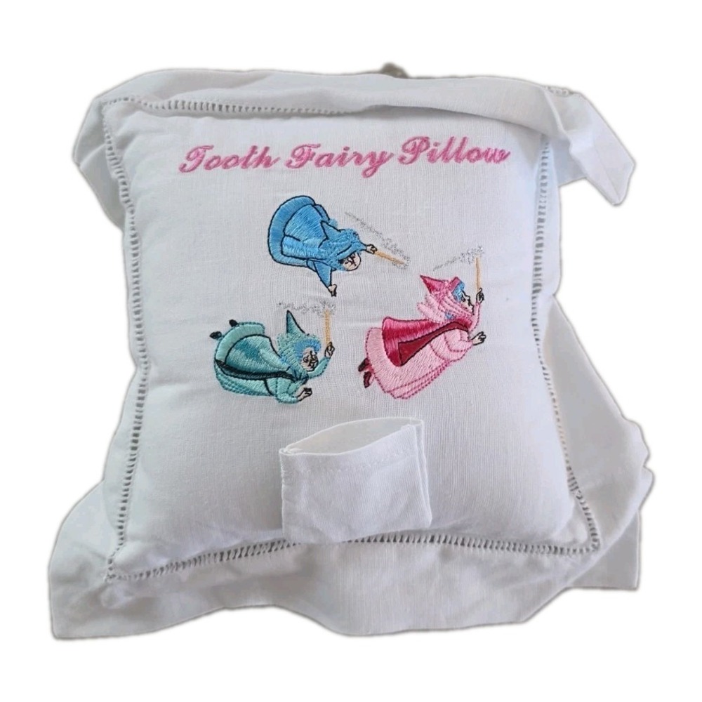 VTG 1980-90s Walt Disney World Park Tooth Fairy Pillow Sleeping Beauty Whimsical